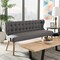Baxton Studio Melody Grey and Natural Wood Finishing 3-Seater Settee Bench 131-7103 - alternate 8